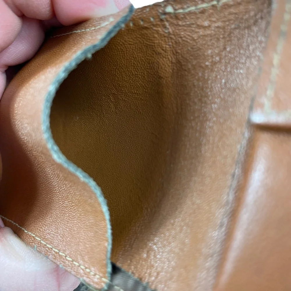 Vintage Genuine Leather Mens Wallet Single Bill Fold Snap Closure Change Pocket